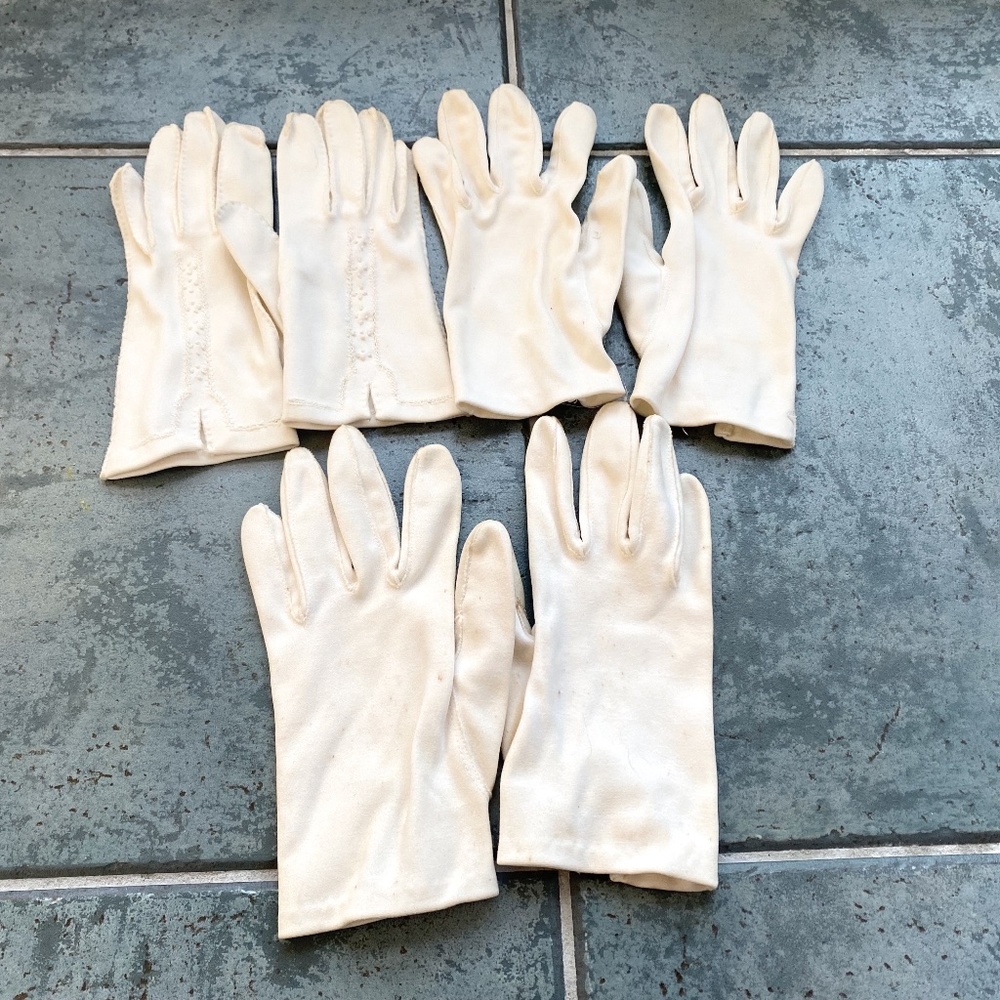 Vintage Women's White Gloves - Three Pairs